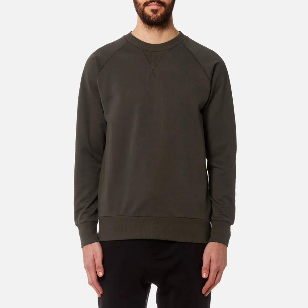 Y-3 Men's Classic Sweatshirt with Graphic Back - Black Olive Image 1