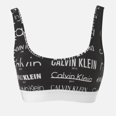 Calvin Klein Women's Lightly Lined Bralette - Heritage Logo Black