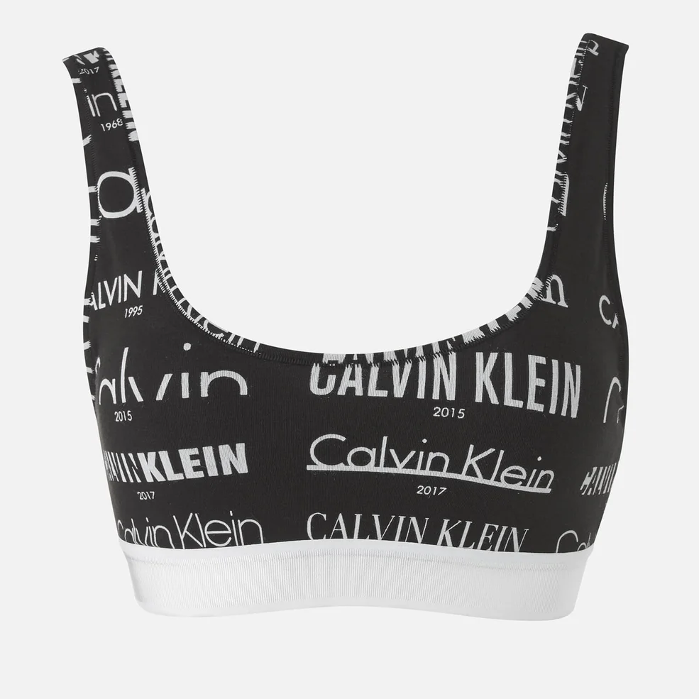 Calvin Klein Women's Lightly Lined Bralette - Heritage Logo Black Image 1