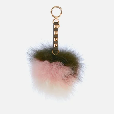 MICHAEL MICHAEL KORS Women's Charms Fur Lollipop Large Pom Pom - Olive/Soft Pink