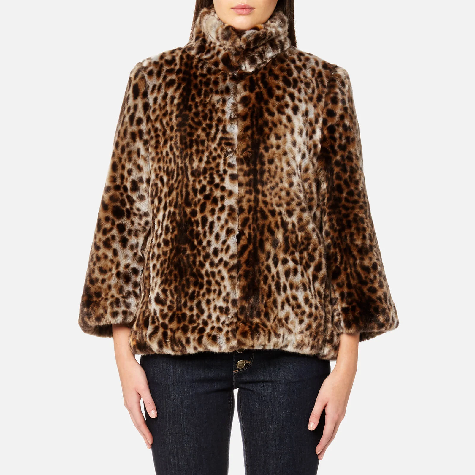 MICHAEL MICHAEL KORS Women's Leopard Print Faux Fur Coat - Leopard Print Fur Image 1