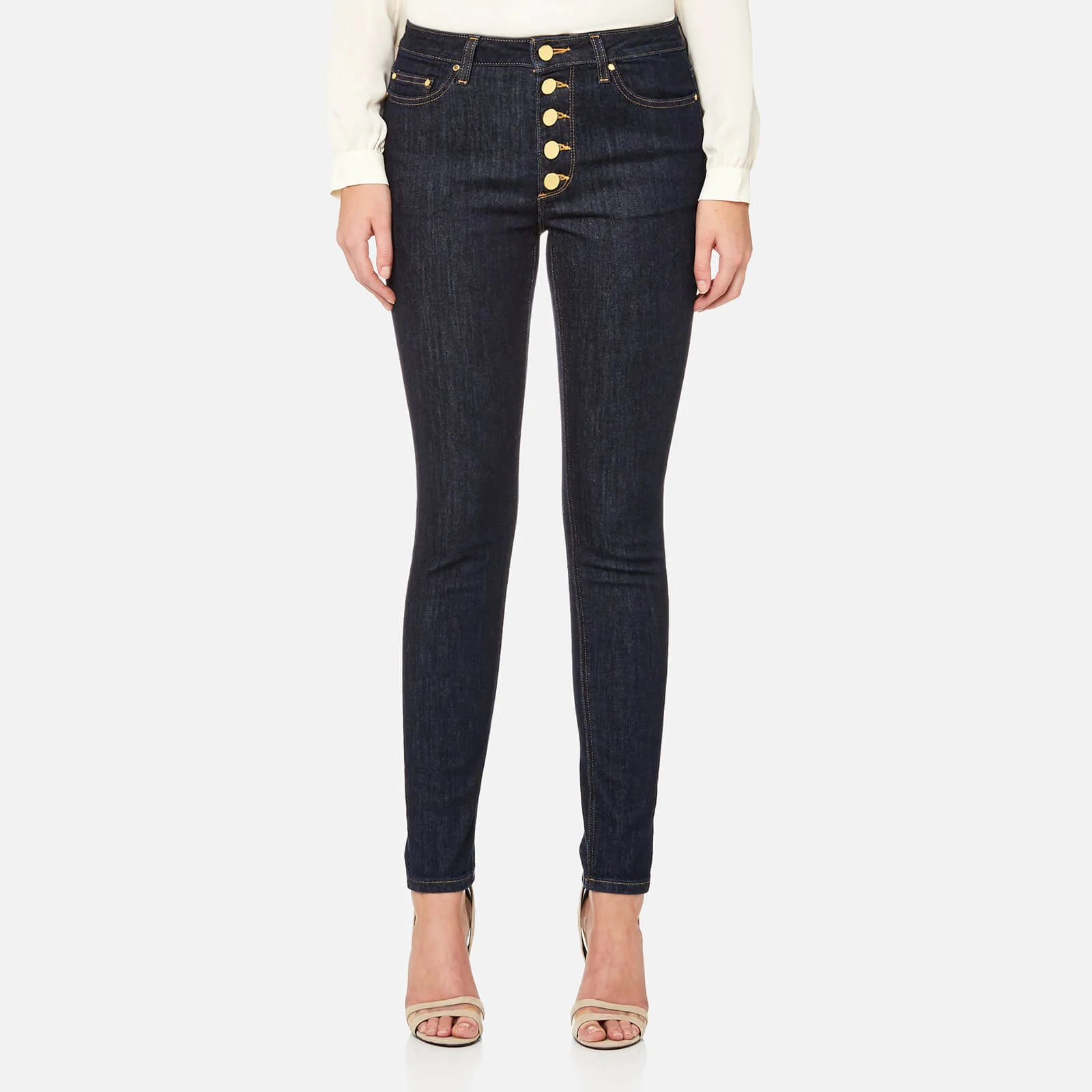 MICHAEL MICHAEL KORS Women's Button Front High Waist Skinny Jeans - Indigo Image 1