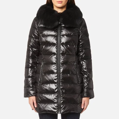 MICHAEL MICHAEL KORS Women's Real Fur Medium Length Puffa Coat - Black