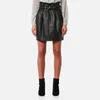 MICHAEL MICHAEL KORS Women's Belted Pleated Leather Skirt - Black - Image 1
