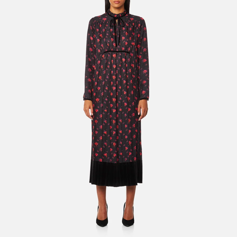 McQ Alexander McQueen Women's Long Pleated Dress - Amp Floral Image 1