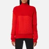 McQ Alexander McQueen Women's Cable Mix Crop Jumper - Electric Red - Image 1