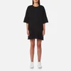 McQ Alexander McQueen Women's Loose Ruffle T-Shirt Dress - Black/Carbon Navy Flock - Image 1