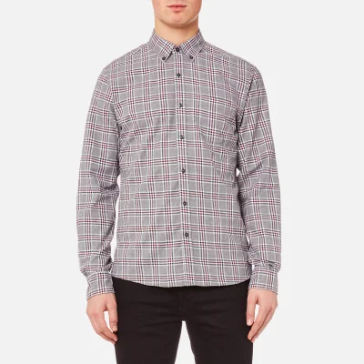 Michael Kors Men's Slim Fit Flannel Open Check BD Long Sleeve Shirt - Chianti