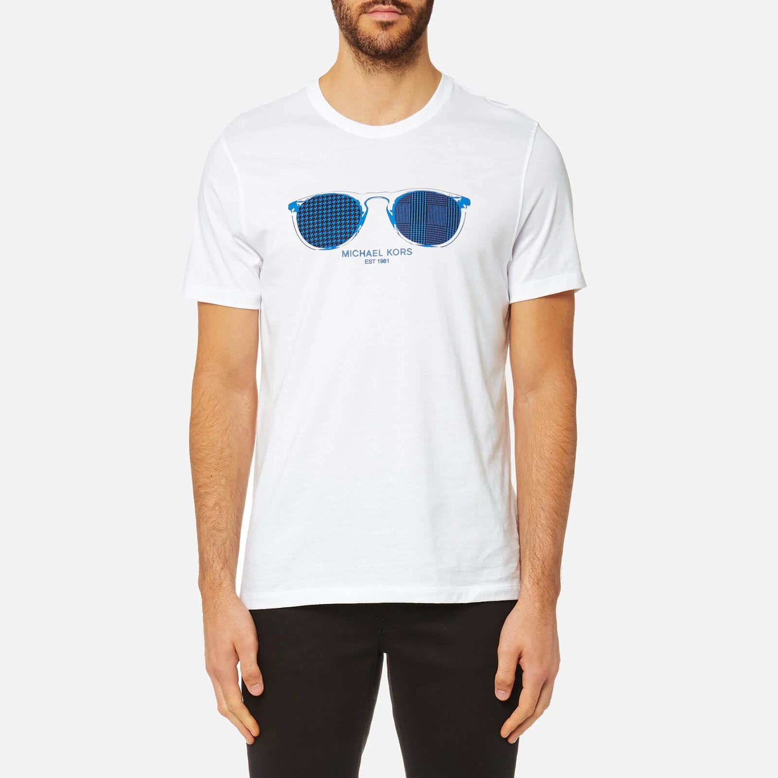 Michael Kors Men's Houndstooth Aviator Graphic T-Shirt - White Image 1