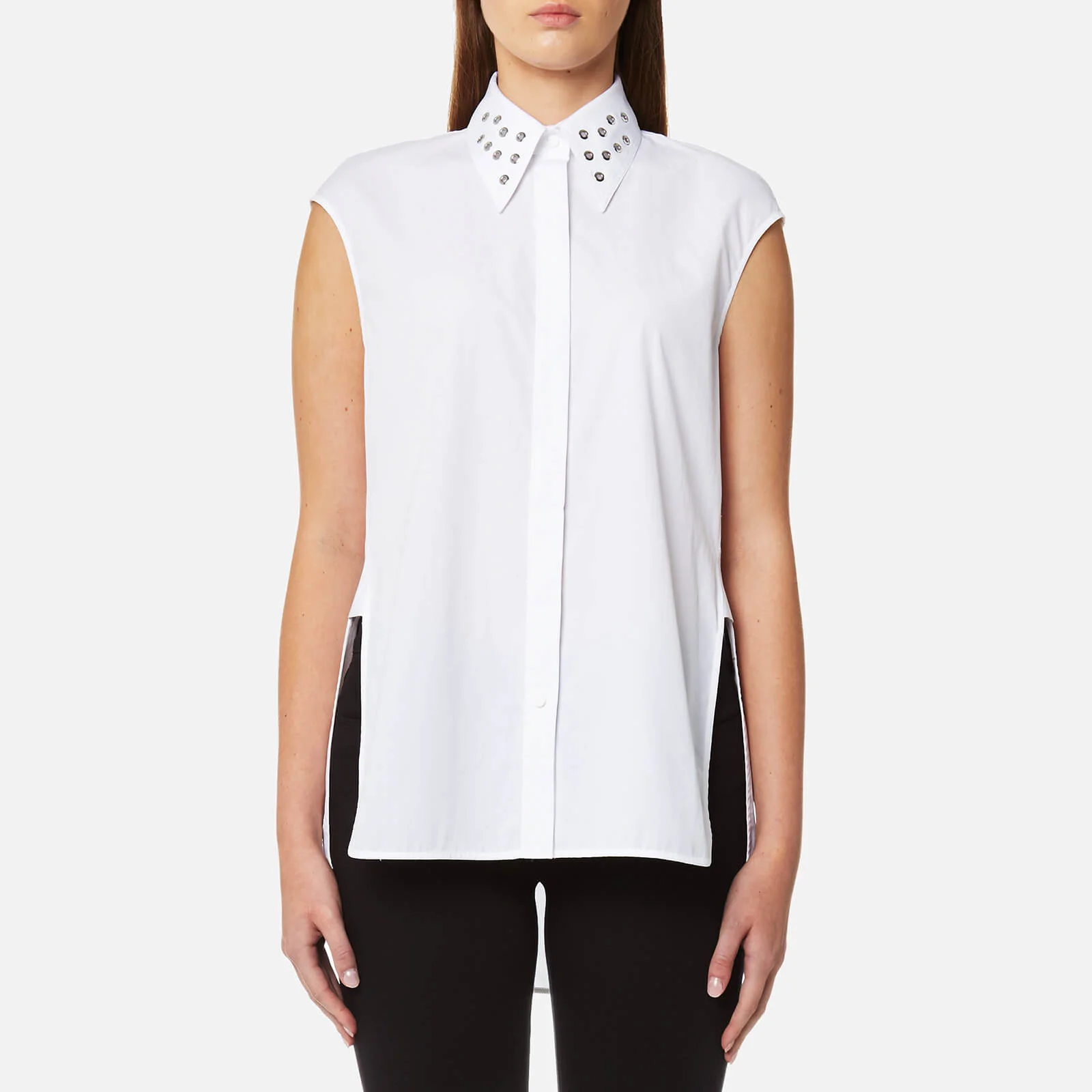 Helmut Lang Women's Eyelet Sleeveless Shirt - White Image 1