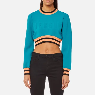 Versus Versace Women's Cropped Logo Sweatshirt - Blue