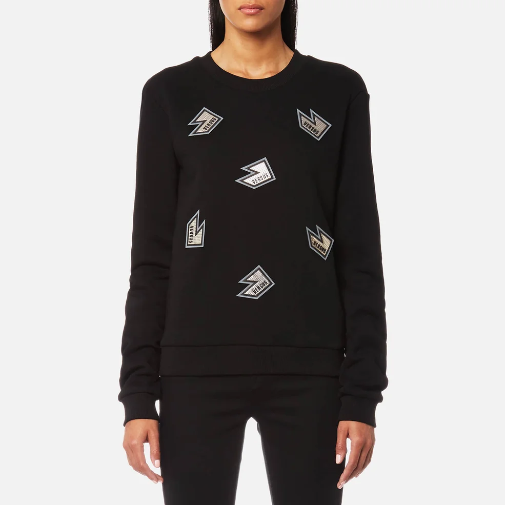 Versus Versace Women's Allover Logo Sweatshirt - Black Image 1