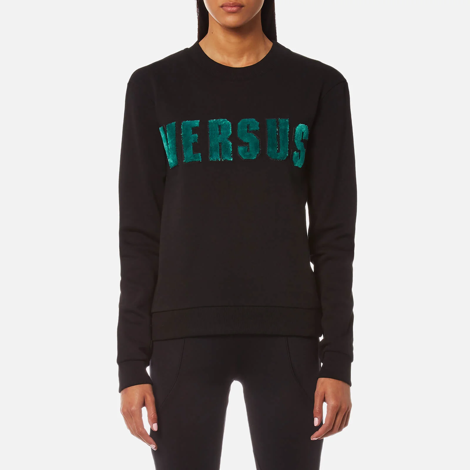 Versus Versace Women's Versus Textured Logo Sweatshirt - Black Image 1