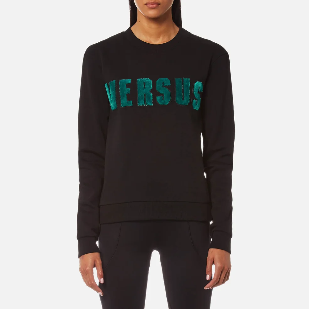 Versus Versace Women's Versus Textured Logo Sweatshirt - Black Image 1