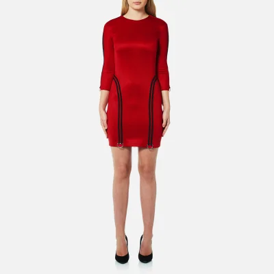 Versus Versace Women's Long Sleeve Sporty Dress with Zip Back - Red