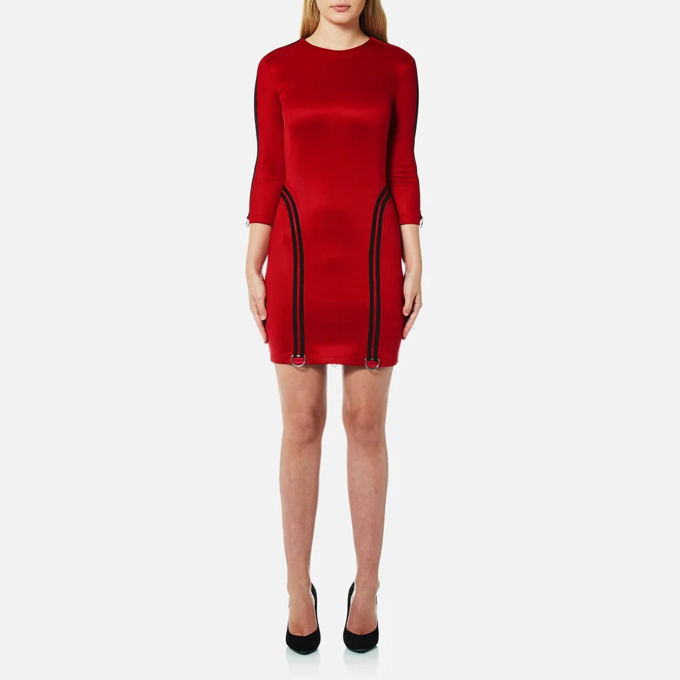 Versus Versace Women's Long Sleeve Sporty Dress with Zip Back - Red Image 1