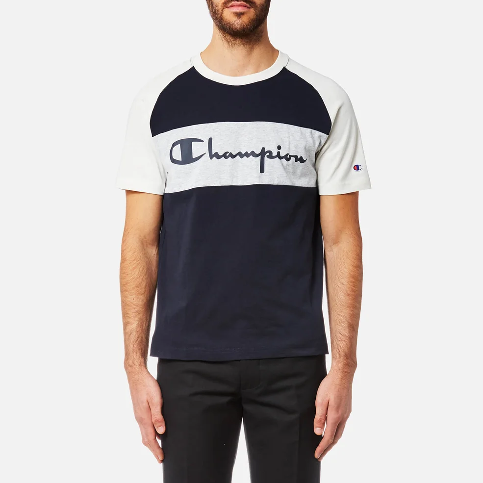 Champion Men's Colour Block T-Shirt - Navy/Grey Marl Image 1