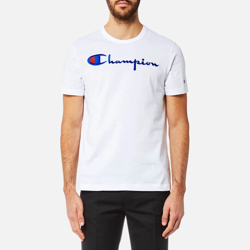 Champion Men's Large Chest Logo Short Sleeve T-Shirt - White Image 1