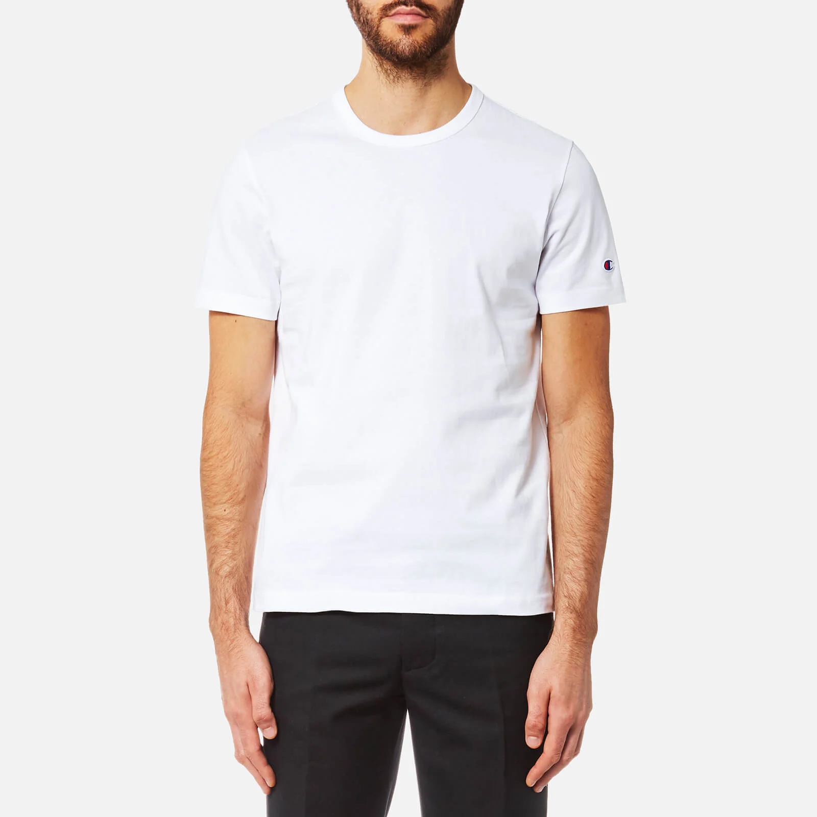 Champion Men's Basic Sleeve Logo Short Sleeve T-Shirt - White Image 1