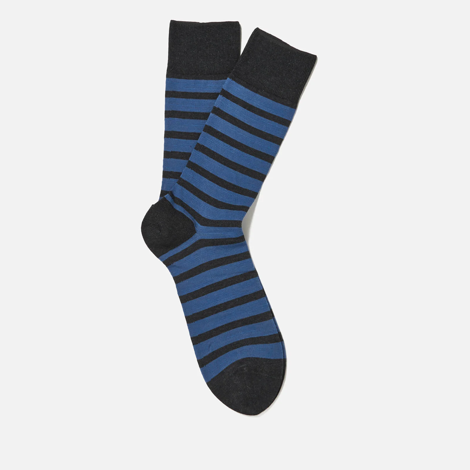 FALKE Men's Even Stripe Basic Socks - Anthracite Melange Image 1