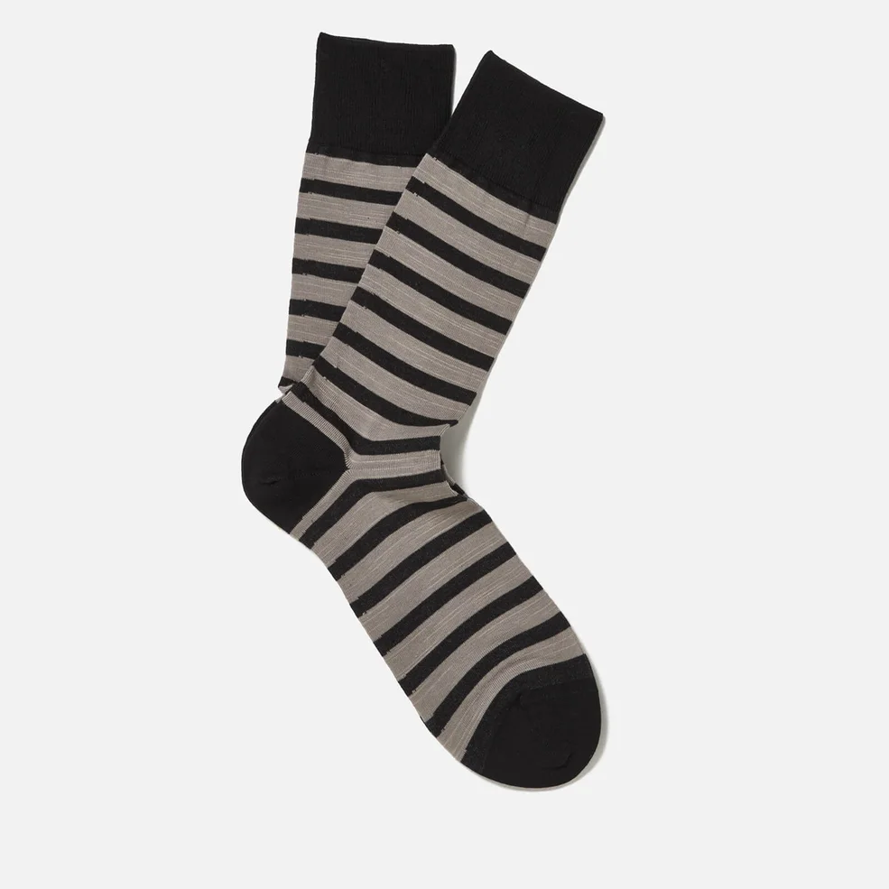 FALKE Men's Even Stripe Basic Socks - Black Image 1