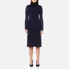 Diane von Furstenberg Women's Long Sleeve Turtleneck Knit Midi Dress - Black/Deep Violet - Image 1