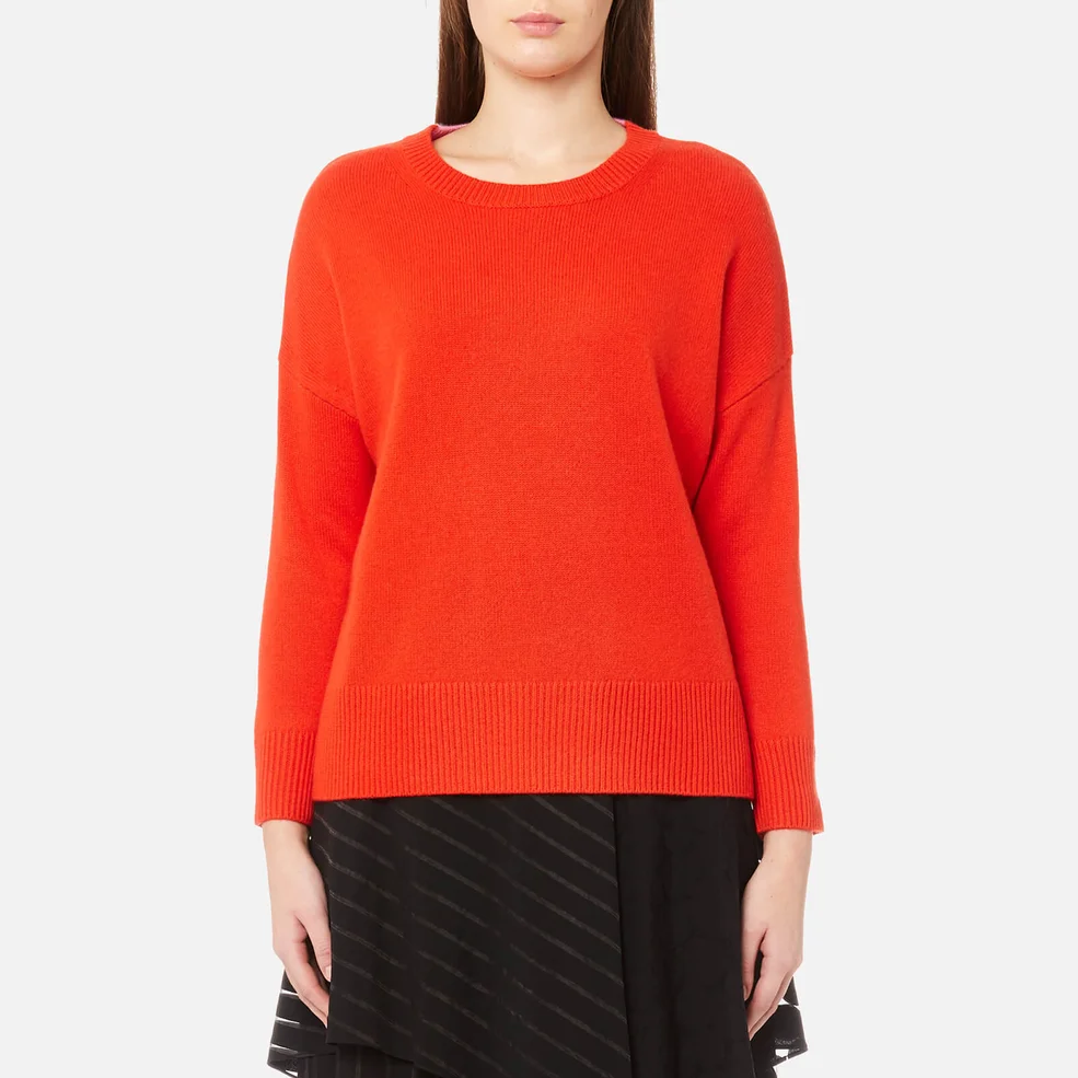 Diane von Furstenberg Women's Long Sleeve Crew Neck Knit Pullover Jumper - Bright Red Image 1