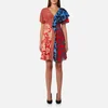 Diane von Furstenberg Women's Short Sleeve V Neck Ruffle Front Dress - Multi - Image 1