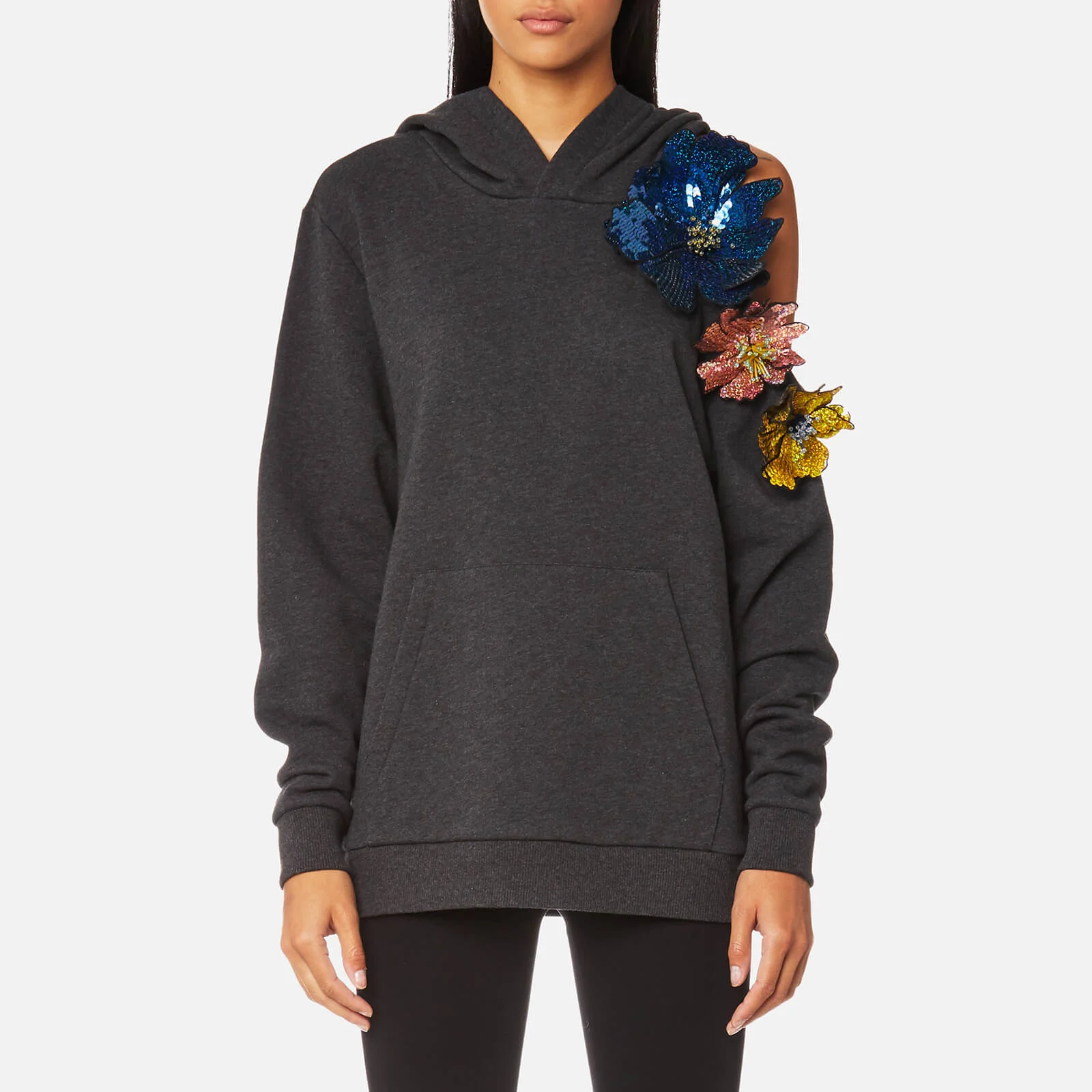 Christopher Kane Women's Cut Out Flower Hoody - Grey Image 1