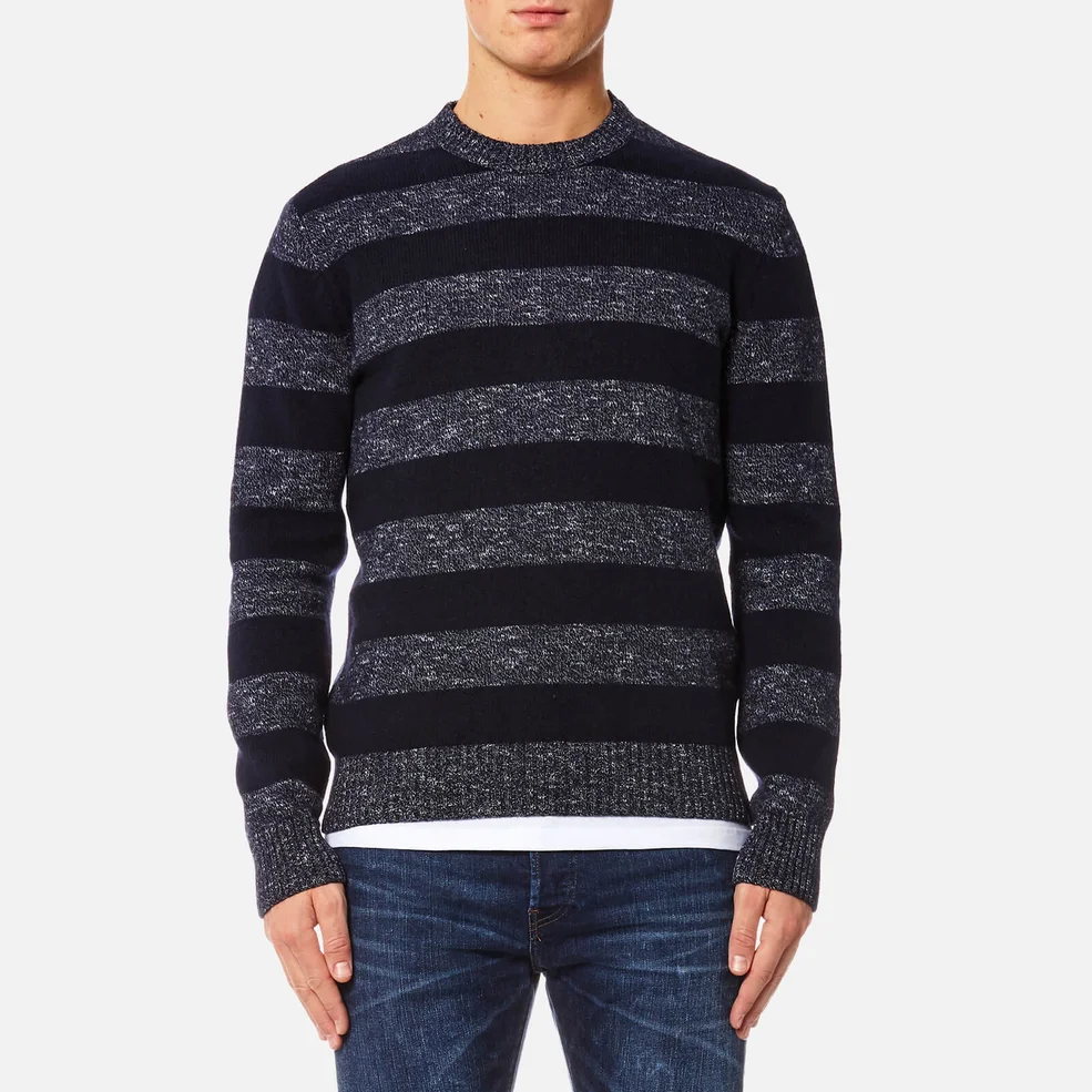 Edwin Men's Standard Stripes Sweater - Navy Flamme/Navy Image 1