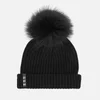 BKLYN Women's Merino Wool Hat with Black Pom Pom - Black - Image 1