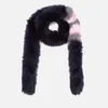 BKLYN Women's Fox Fur Scarf - Navy/Baby Pink Stripes - Image 1
