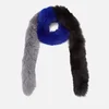 BKLYN Women's Fox Fur Scarf - Electric Blue/Black/Grey - Image 1