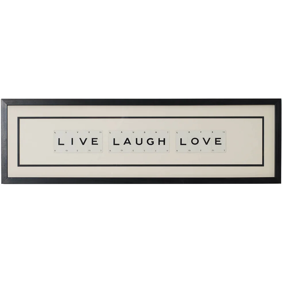 Vintage Playing Cards Live Laugh Love Framed Wall Art Image 1