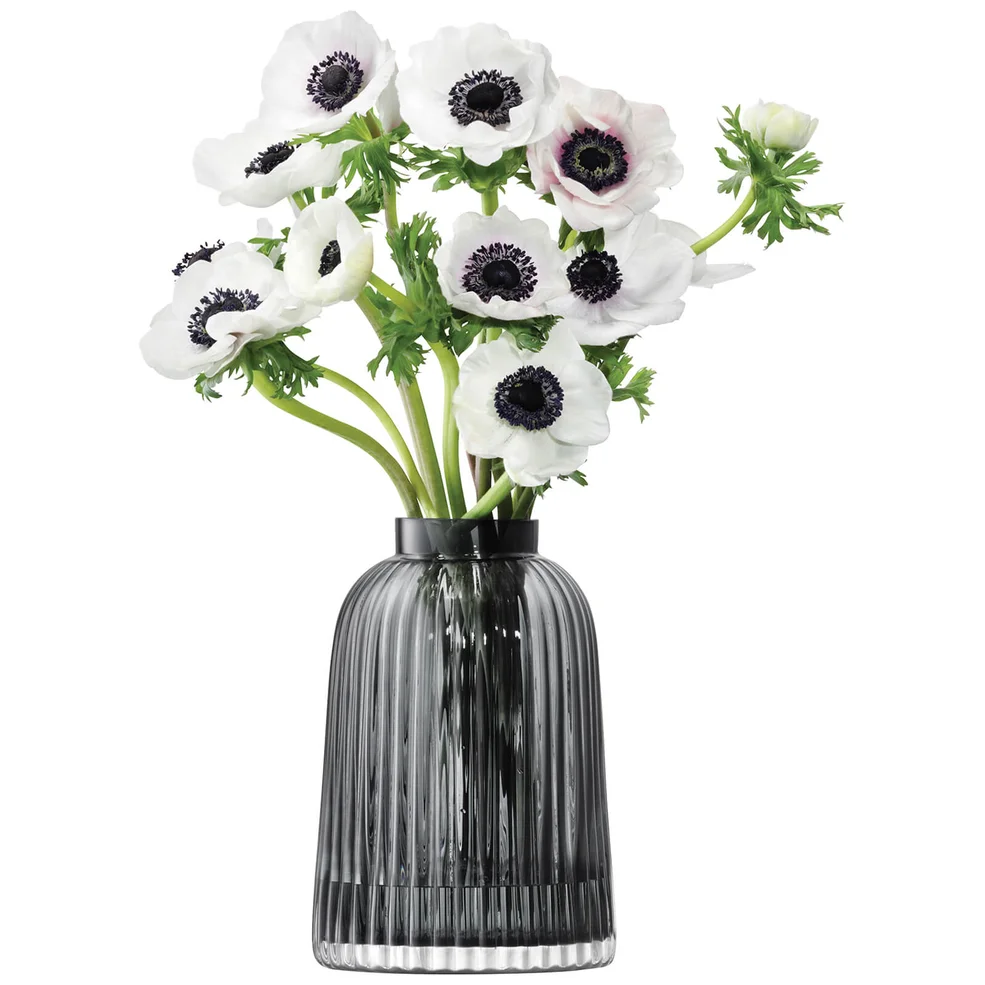 LSA Pleat Vase - 20cm - Grey Image 1
