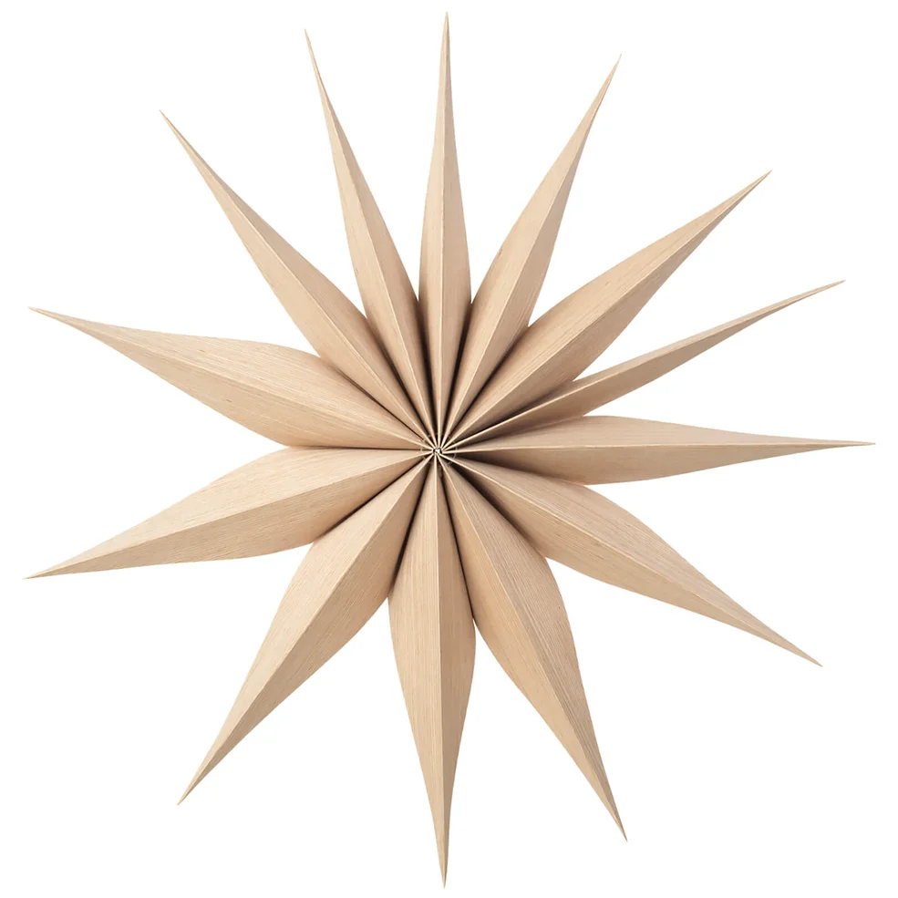 Broste Copenhagen Wooden Star Decoration Venok Medium - Natural Image 1