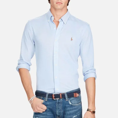 Polo Ralph Lauren Men's Long Sleeve Full Button Sport Shirt - Blue/White