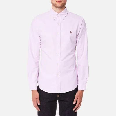 Polo Ralph Lauren Men's Oxford Slim Fit Long Sleeve Shirt - Purple/White