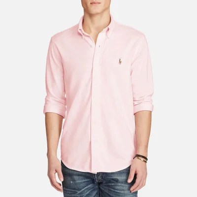 Polo Ralph Lauren Men's Long Sleeve Full Button Sport Shirt - Pink/White