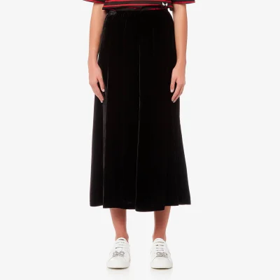 McQ Alexander McQueen Women's Velvet Fluid Skirt - Black