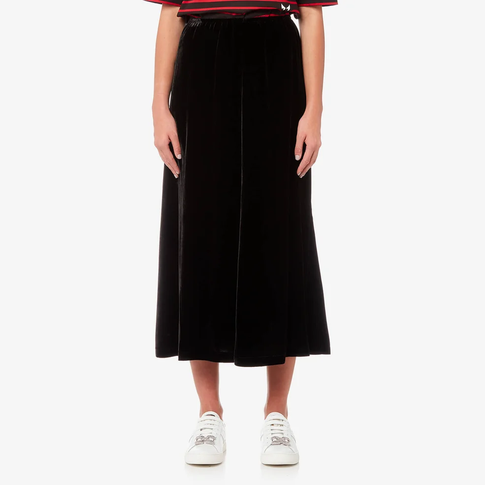 McQ Alexander McQueen Women's Velvet Fluid Skirt - Black Image 1