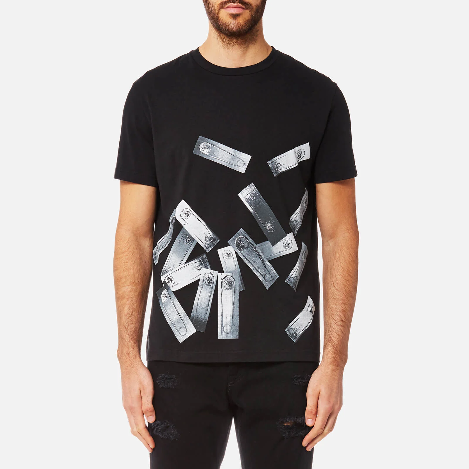 Versus Versace Men's Pin Print T-Shirt - Black/Stampa Image 1