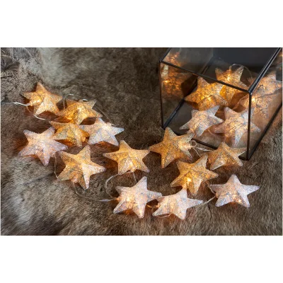 Sirius Bolette Gold and Silver 20 LED Star String Lights - 2.85m + 3m