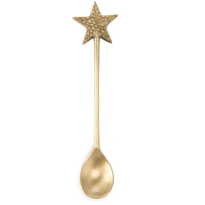 Nkuku Star Brass Spoon - Antique Brass