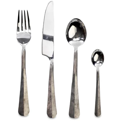 Nkuku Osko Cutlery - Brushed Silver - Set of 16