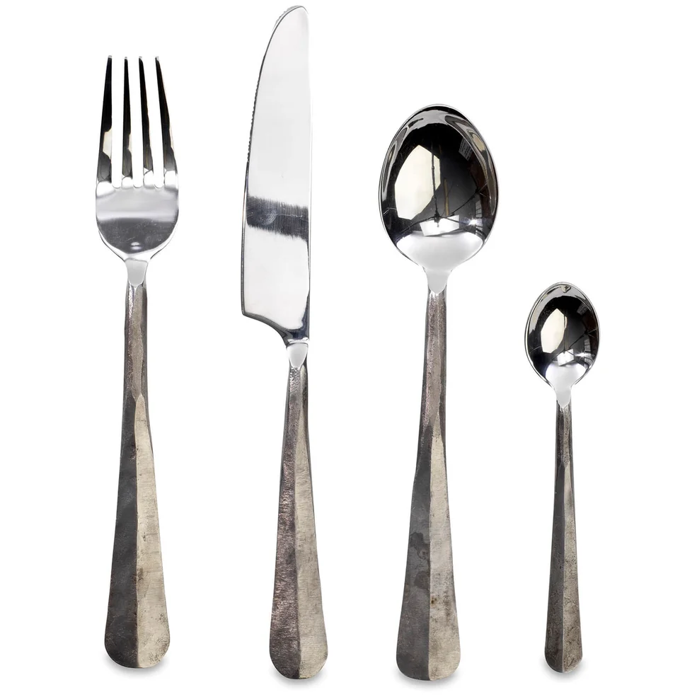 Nkuku Osko Cutlery - Brushed Silver - Set of 16 Image 1