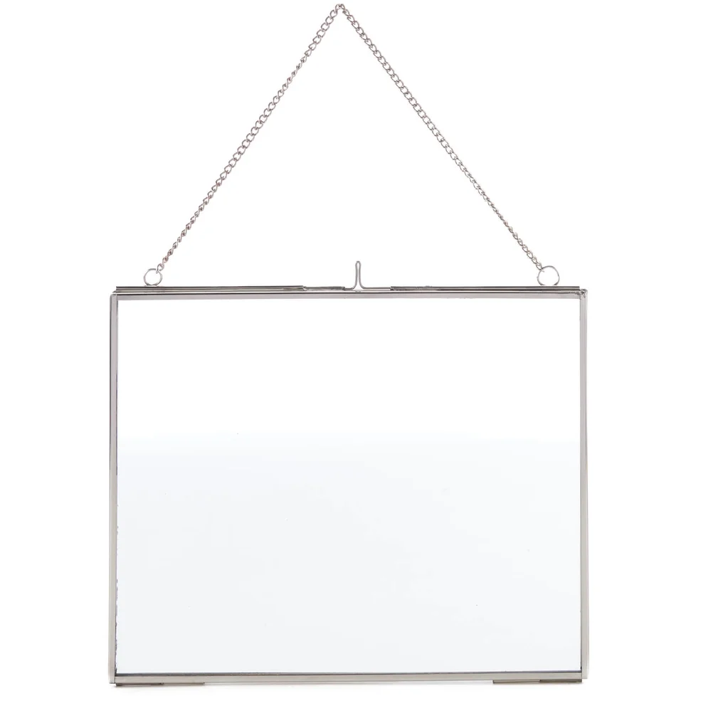 Nkuku Kiko Glass Frame - Silver - Landscape 8 x 10 Inch (20 x 25cm) Image 1