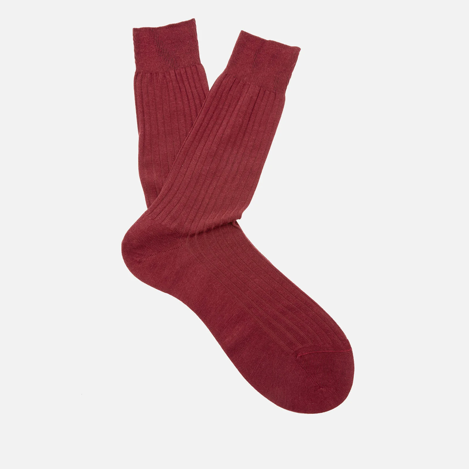 Pantherella Men's Labernum Merino Rib Socks - Wine Image 1