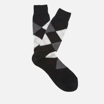 Pantherella Men's Turnmill Egyption Cotton Argyle Socks - Black