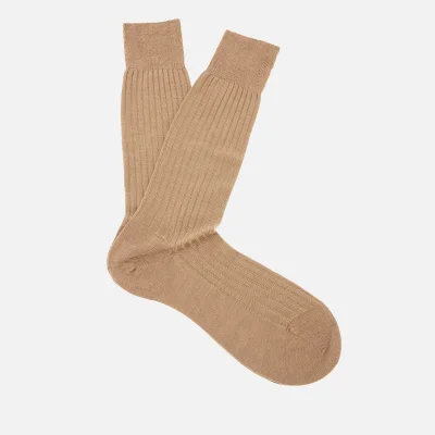 Pantherella Men's Labernum Merino Rib Socks - Dark Camel
